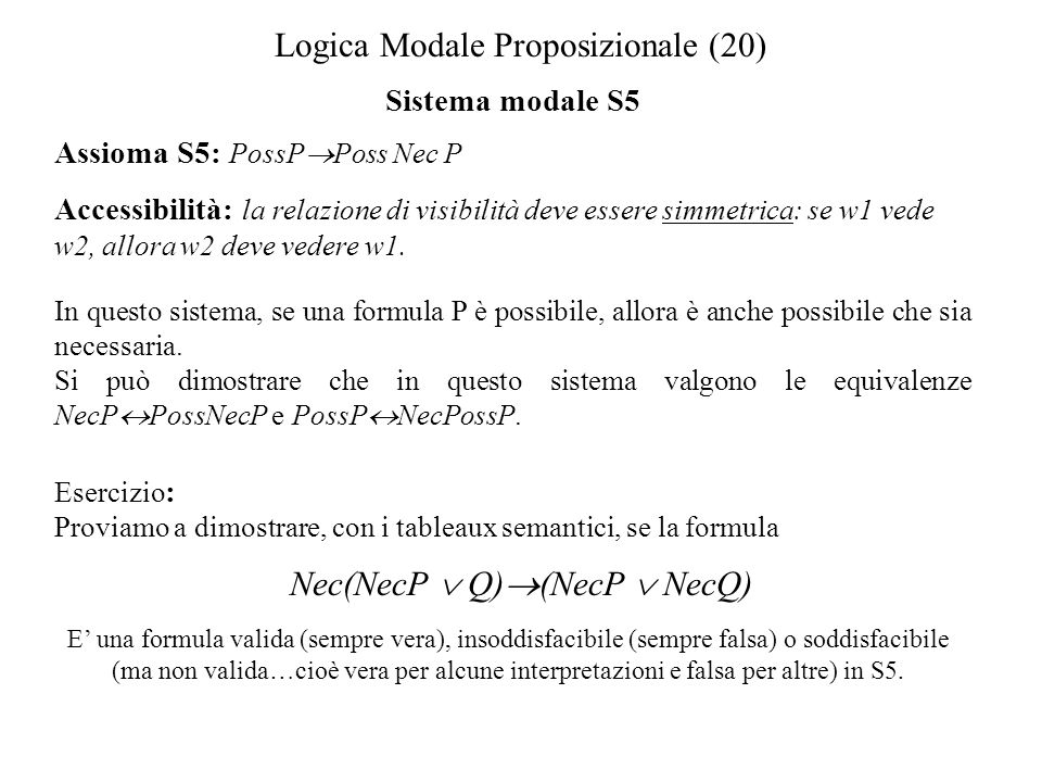 Logica Modale Proposizionale (20)