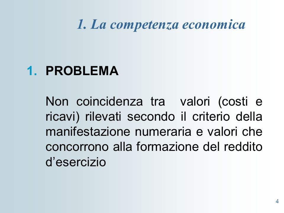 1. La competenza economica
