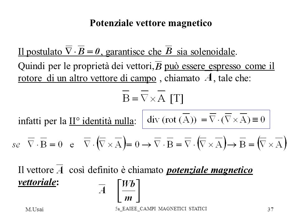 Potenziale vettore magnetico