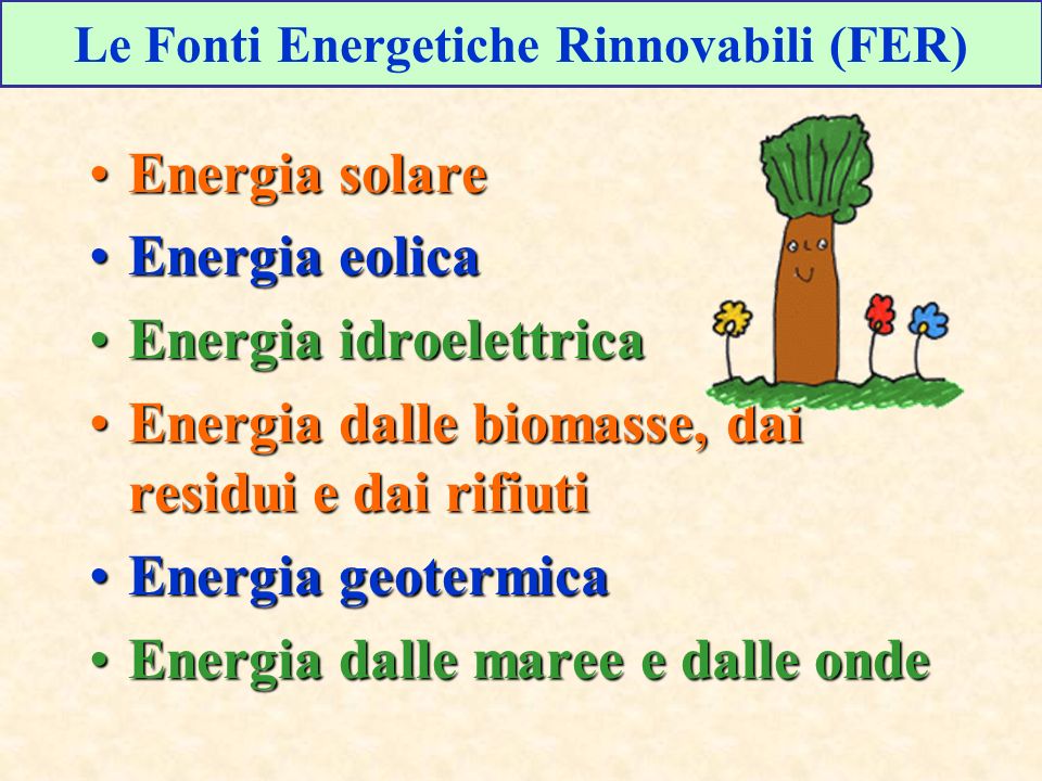 Le Fonti Energetiche Rinnovabili (FER)