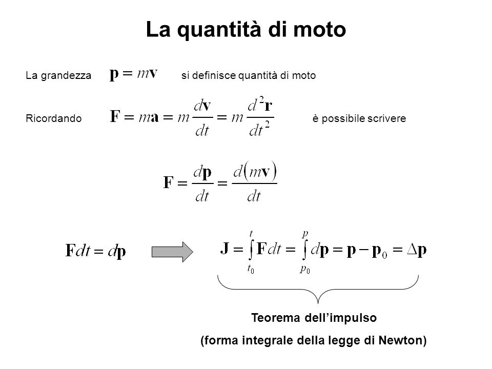 (forma integrale della legge di Newton)