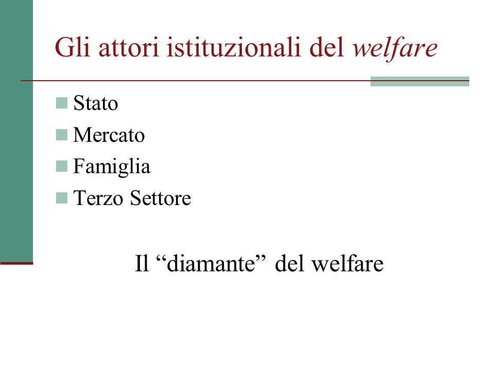 Gli attori istituzionali del welfare
