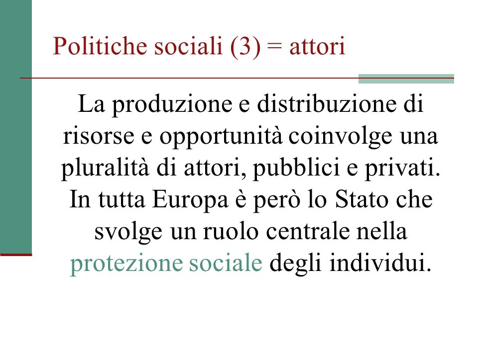 Politiche sociali (3) = attori