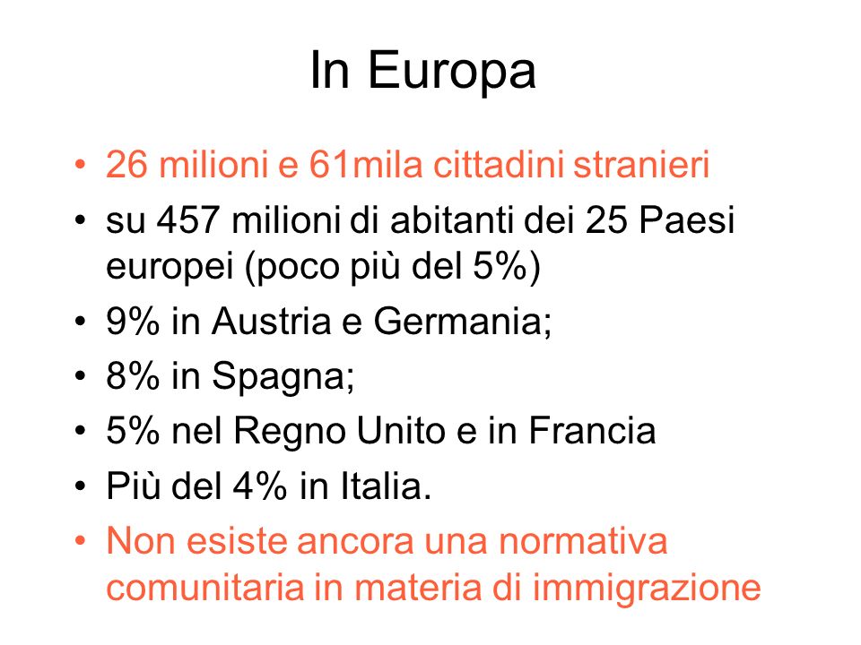 In Europa 26 milioni e 61mila cittadini stranieri
