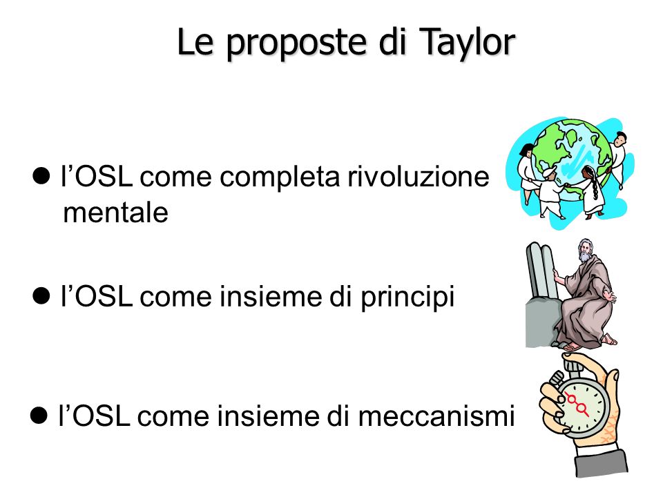 Le proposte di Taylor l’OSL come completa rivoluzione mentale