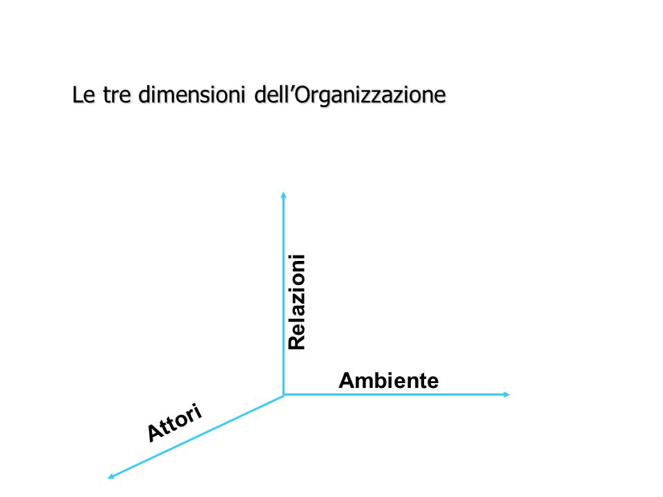 Le tre dimensioni dell’Organizzazione