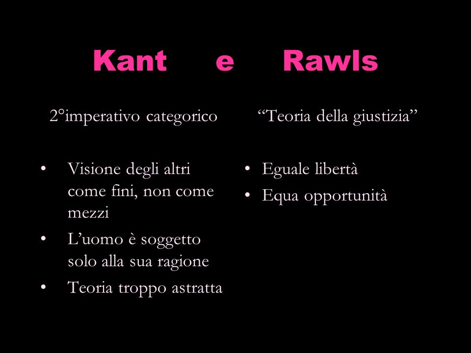 Kant e Rawls 2°imperativo categorico