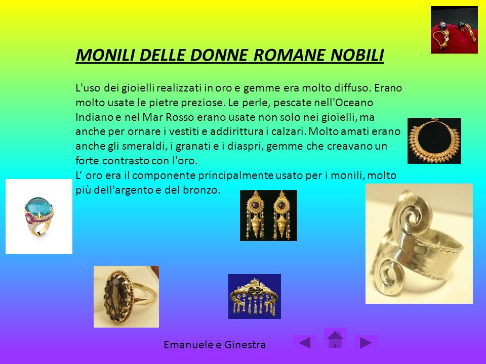 MONILI DELLE DONNE ROMANE NOBILI