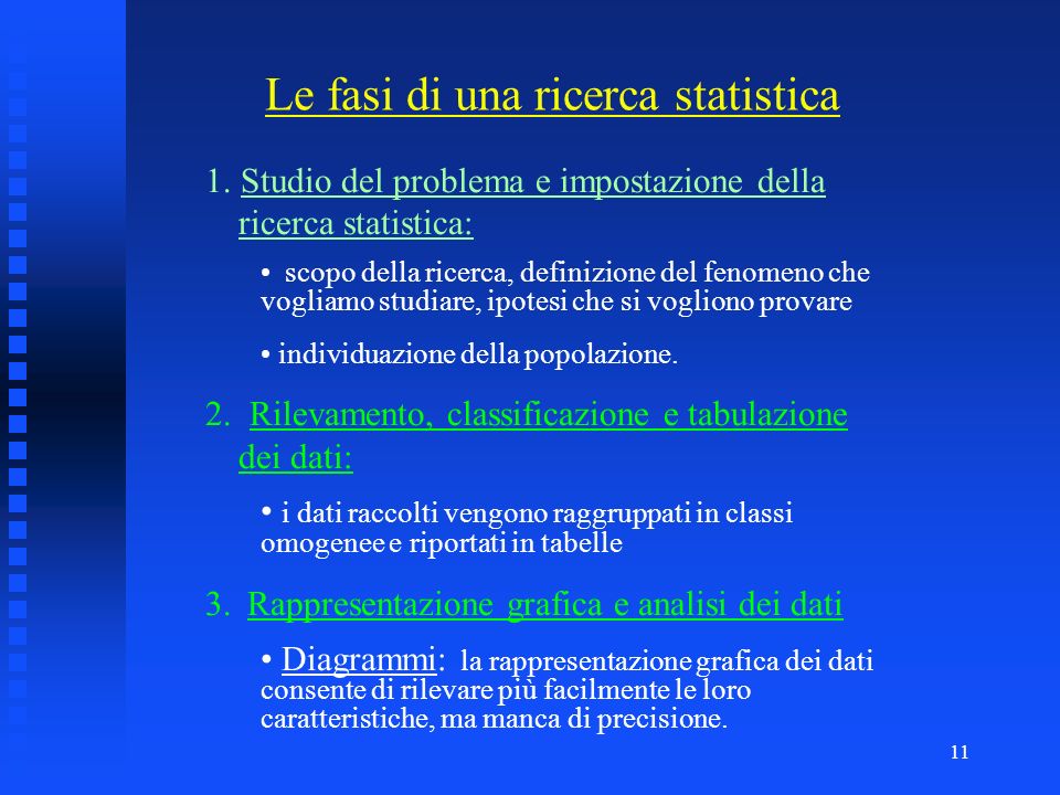 Le fasi di una ricerca statistica