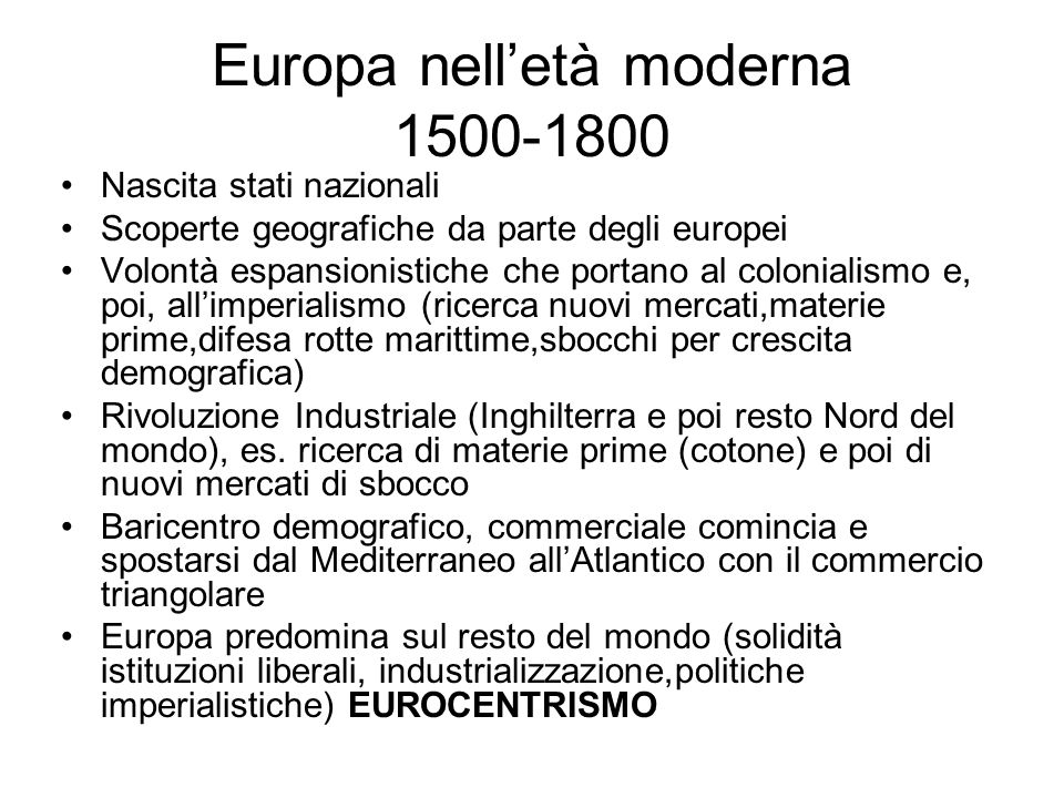 Europa nell’età moderna
