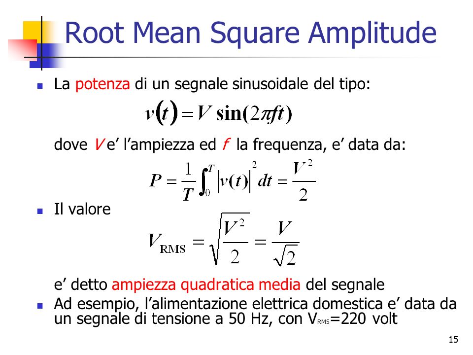 Root Mean Square Amplitude