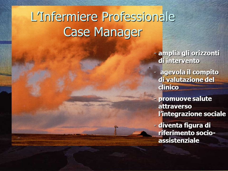 L’Infermiere Professionale Case Manager