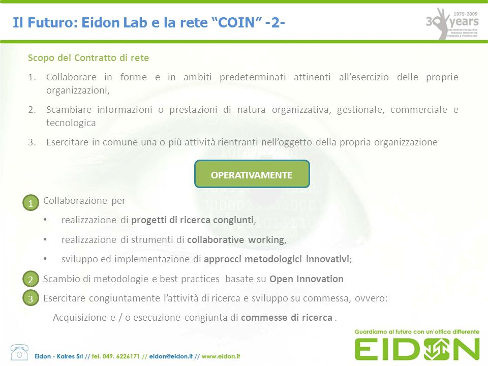 Il Futuro: Eidon Lab e la rete COIN -2-