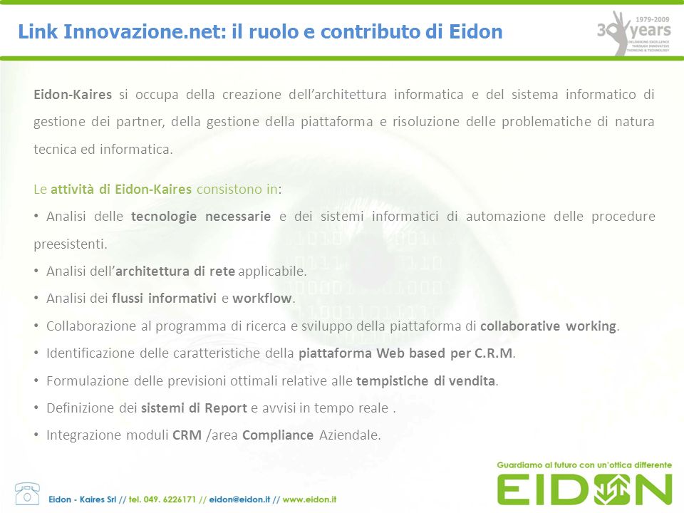 Link Innovazione.net: il ruolo e contributo di Eidon