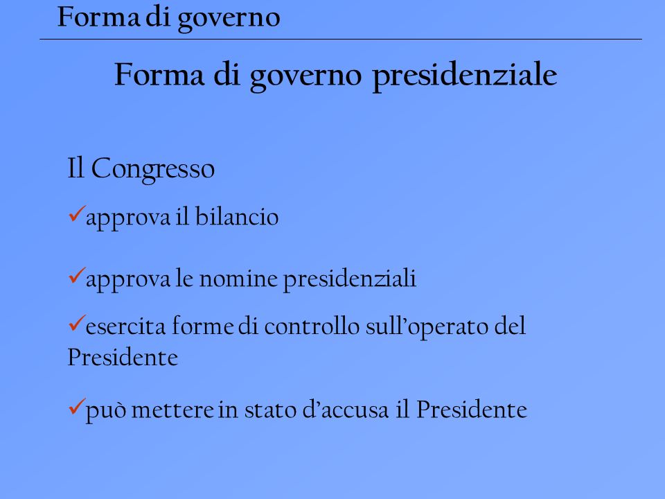 Forma di governo presidenziale