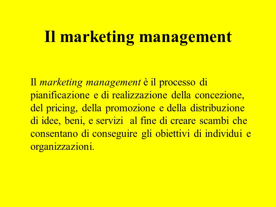 Il marketing management