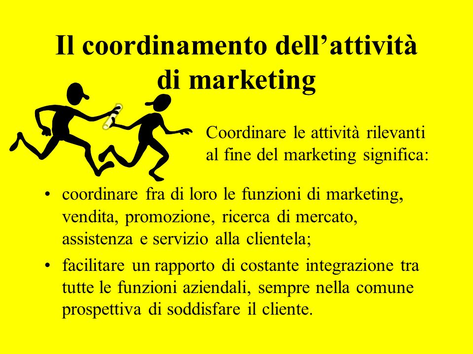Il coordinamento dell’attività di marketing