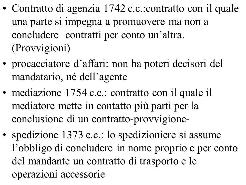 Contratto di agenzia 1742 c. c