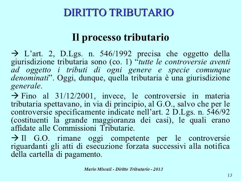 Il processo tributario Mario Miscali - Diritto Tributario