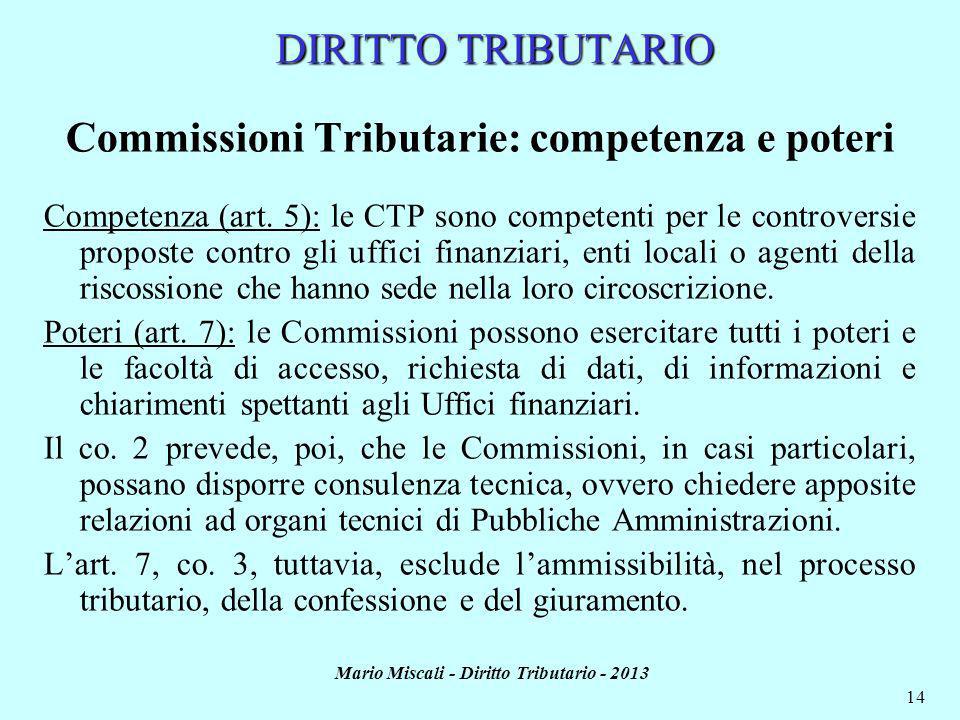 Commissioni Tributarie: competenza e poteri