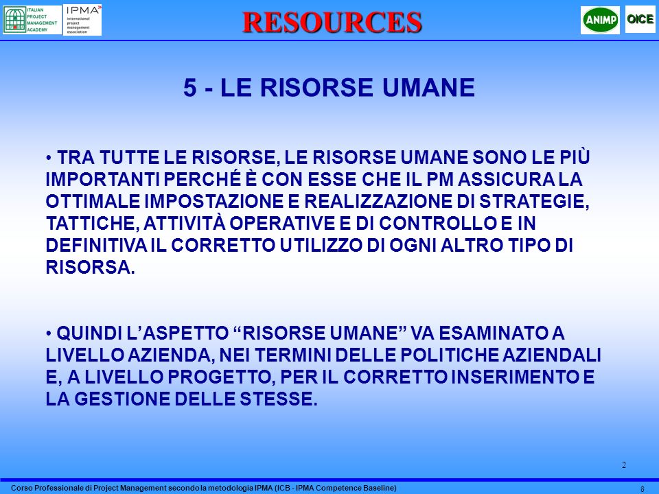 RESOURCES 5 - LE RISORSE UMANE