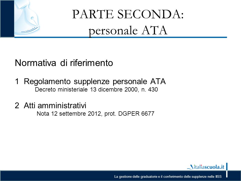 PARTE SECONDA: personale ATA