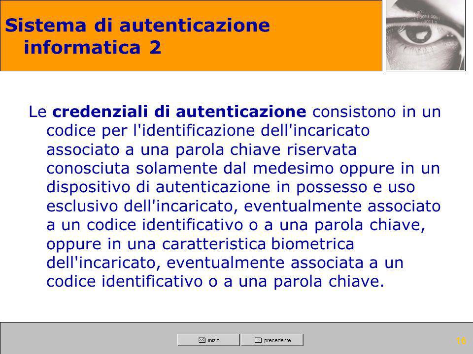 Sistema di autenticazione informatica 2
