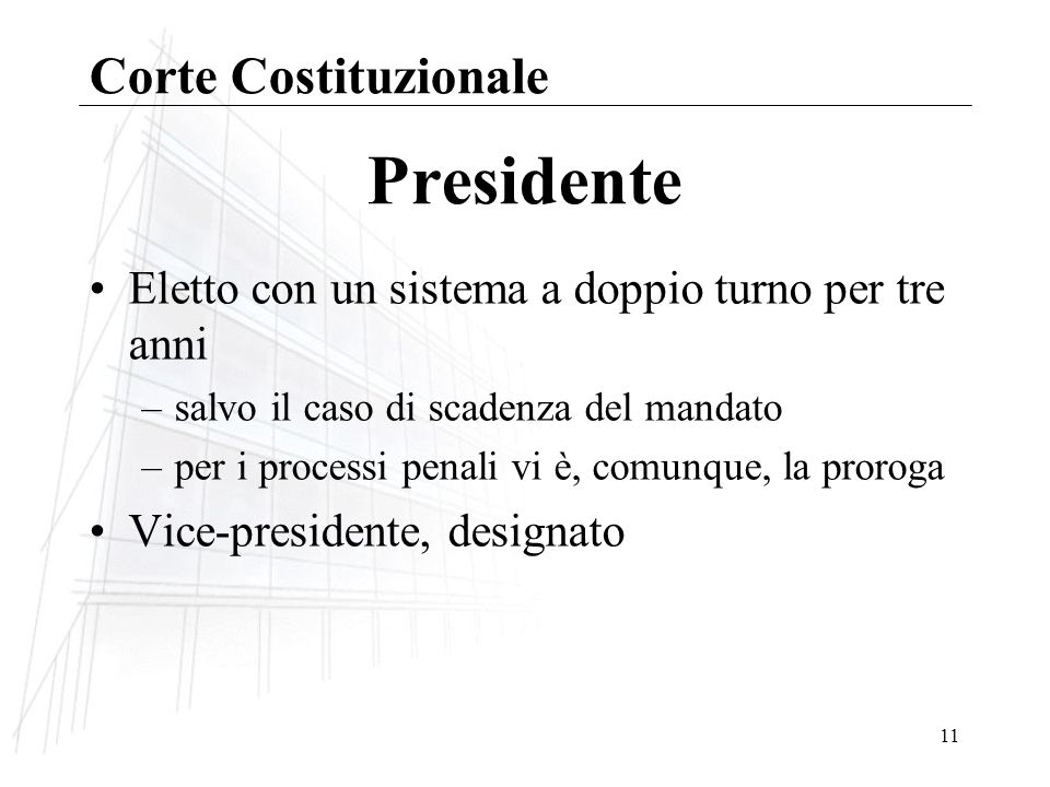Presidente Corte Costituzionale
