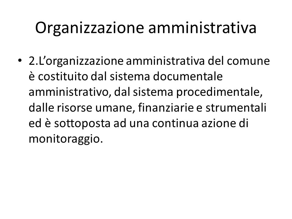 Organizzazione amministrativa