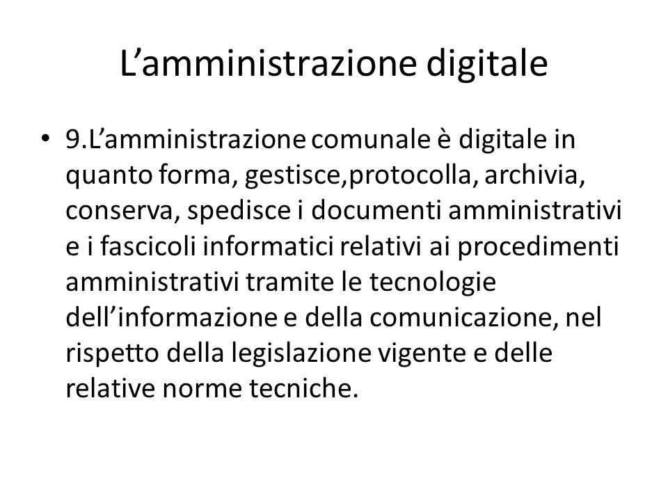 L’amministrazione digitale