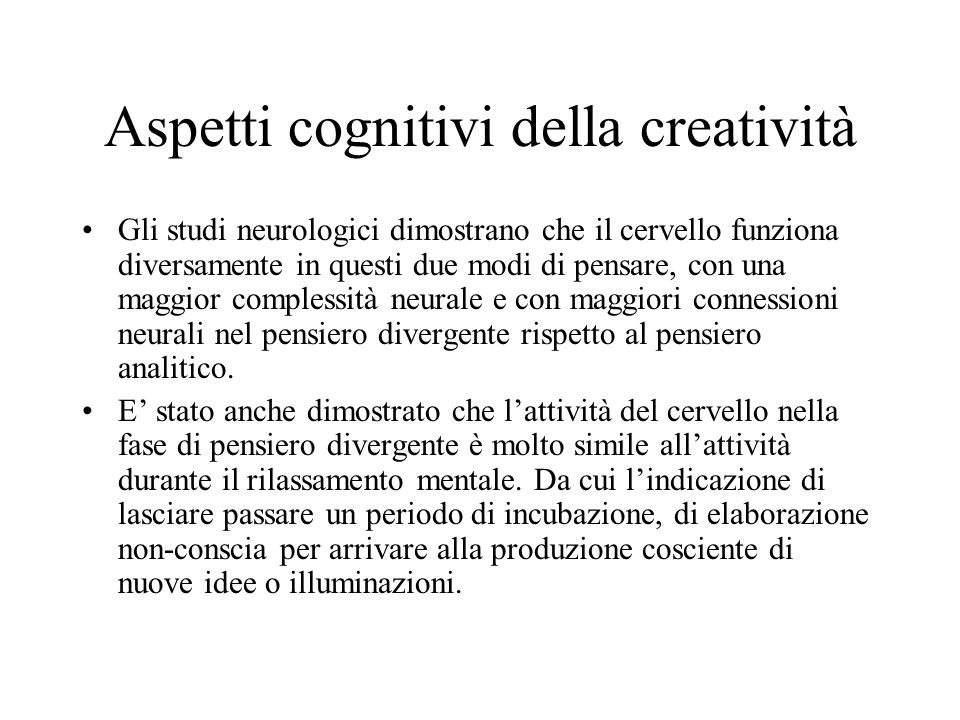 Aspetti cognitivi della creatività