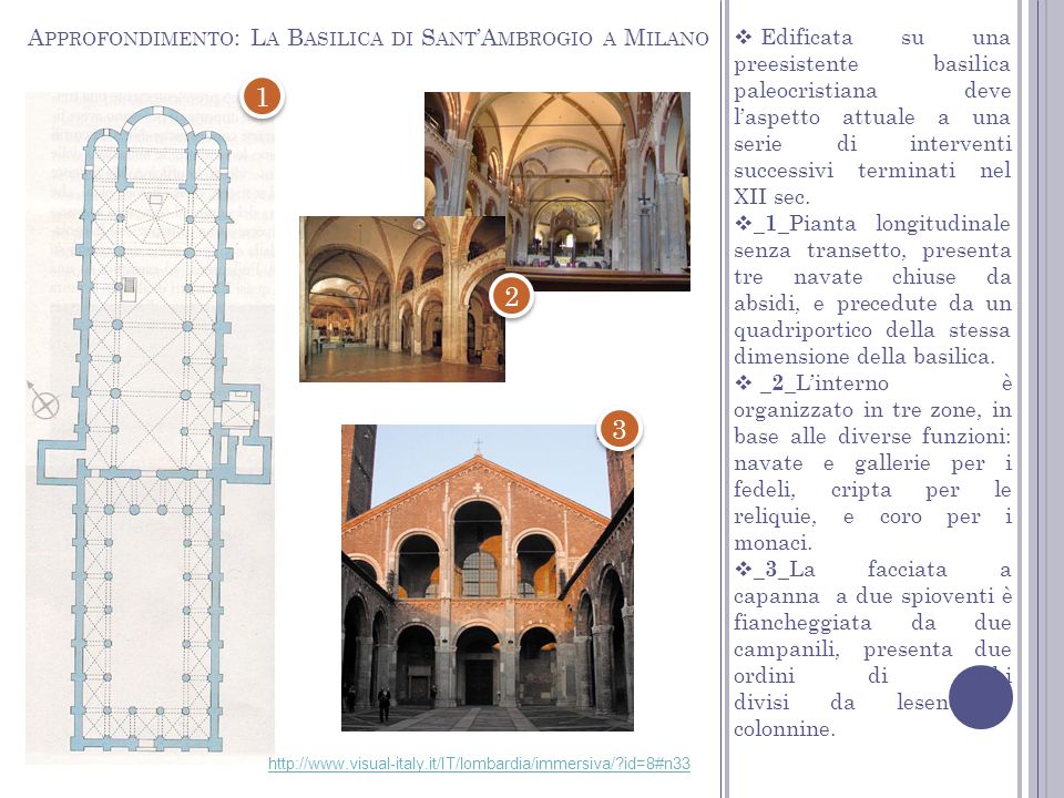 1 2 3 Approfondimento: La Basilica di Sant’Ambrogio a Milano