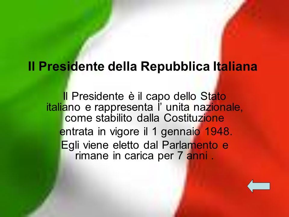 Il Presidente della Repubblica Italiana