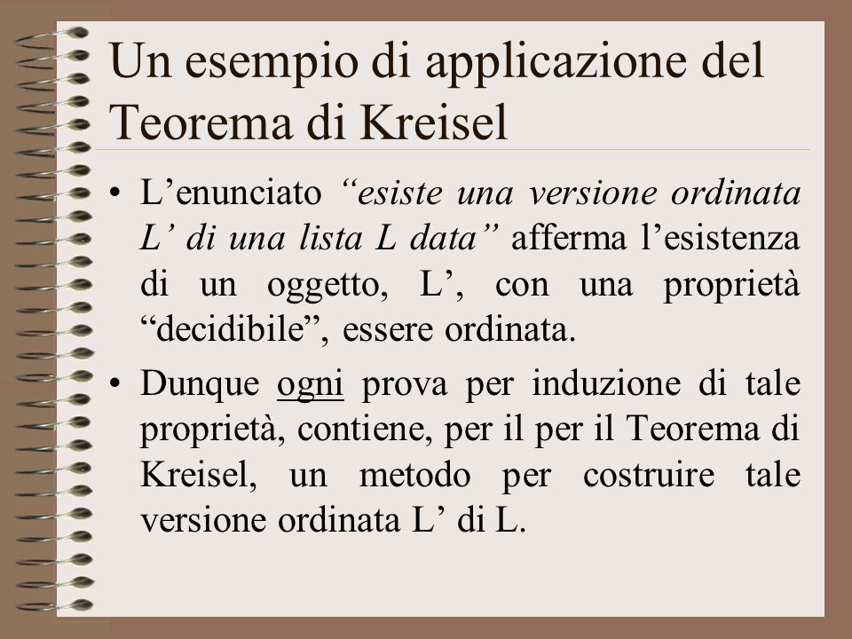 Un esempio di applicazione del Teorema di Kreisel