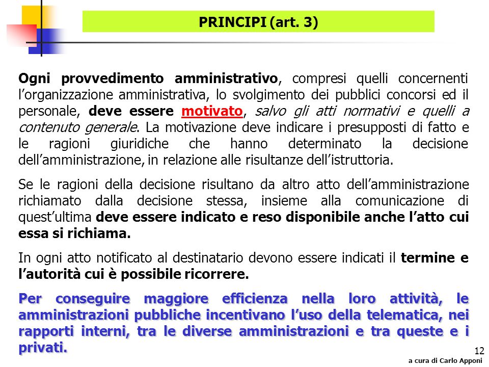 PRINCIPI (art. 3)