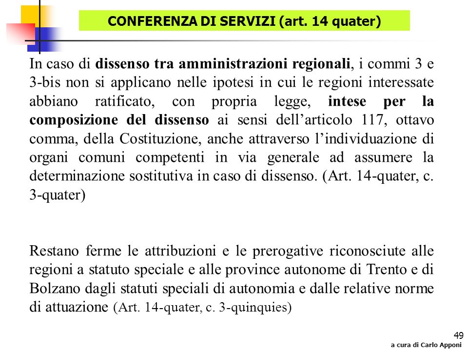 CONFERENZA DI SERVIZI (art. 14 quater)