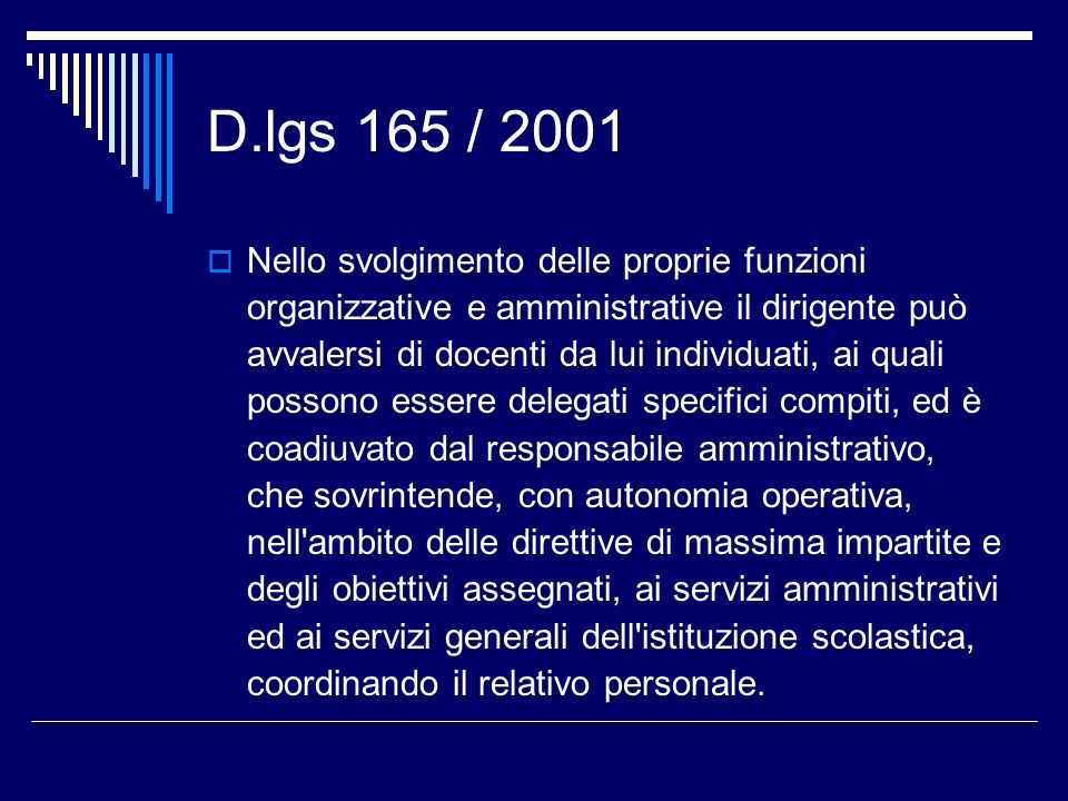 D.lgs 165 / 2001