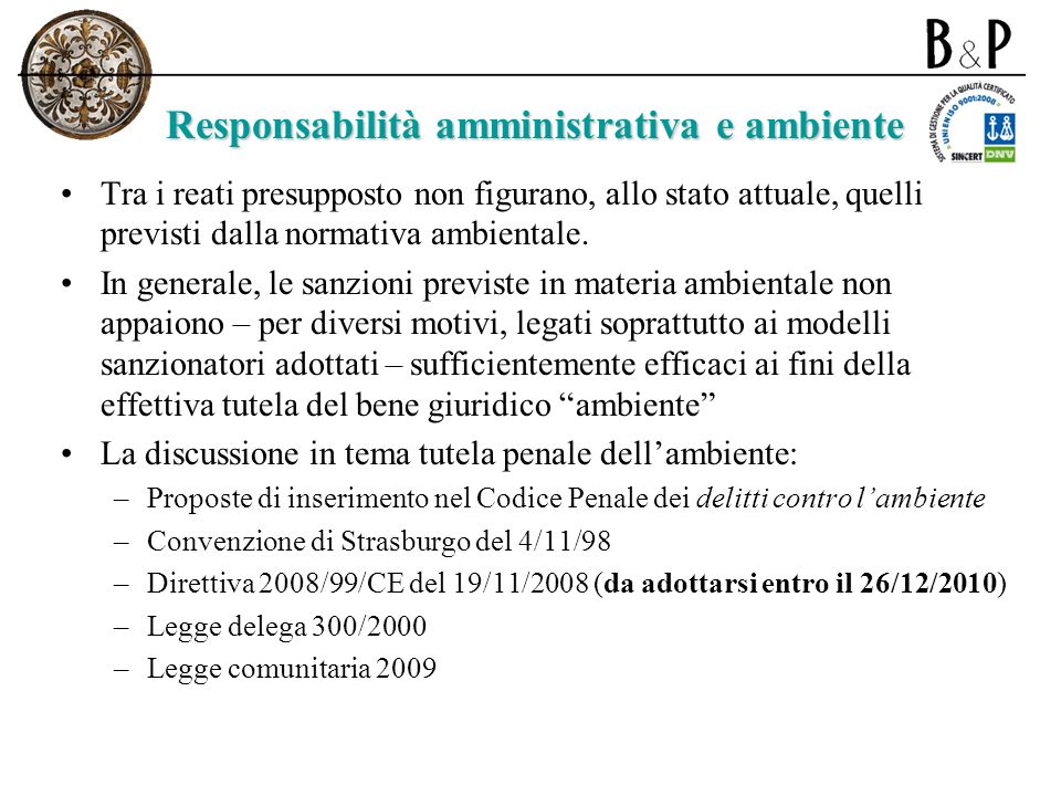 OSSERVATORIO CODICE AMBIENTE Responsabilità Delle Imprese, Energie ...