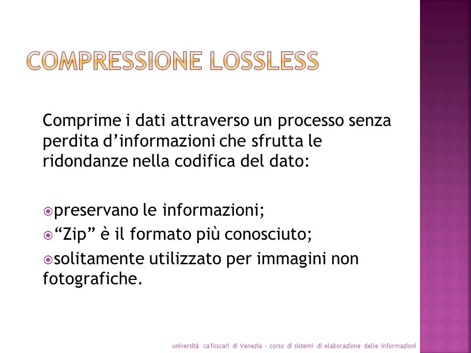 Compressione lossless