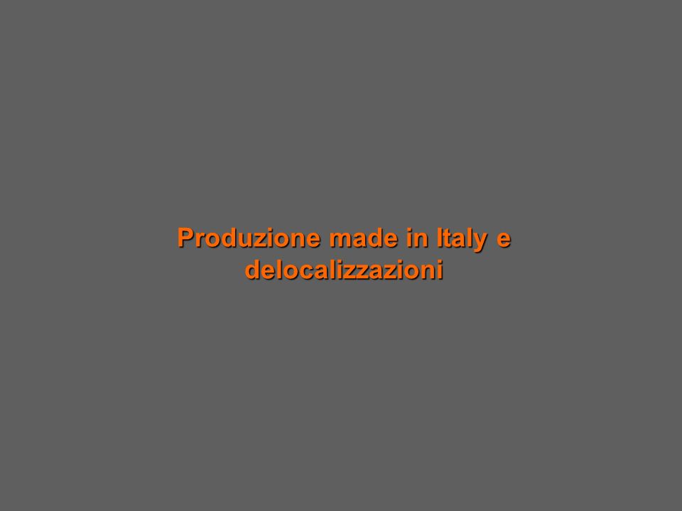 Produzione made in Italy e delocalizzazioni