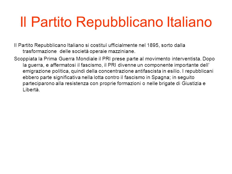 Il Partito Repubblicano Italiano