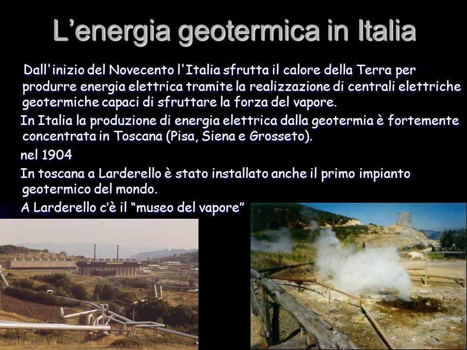 L’energia geotermica in Italia