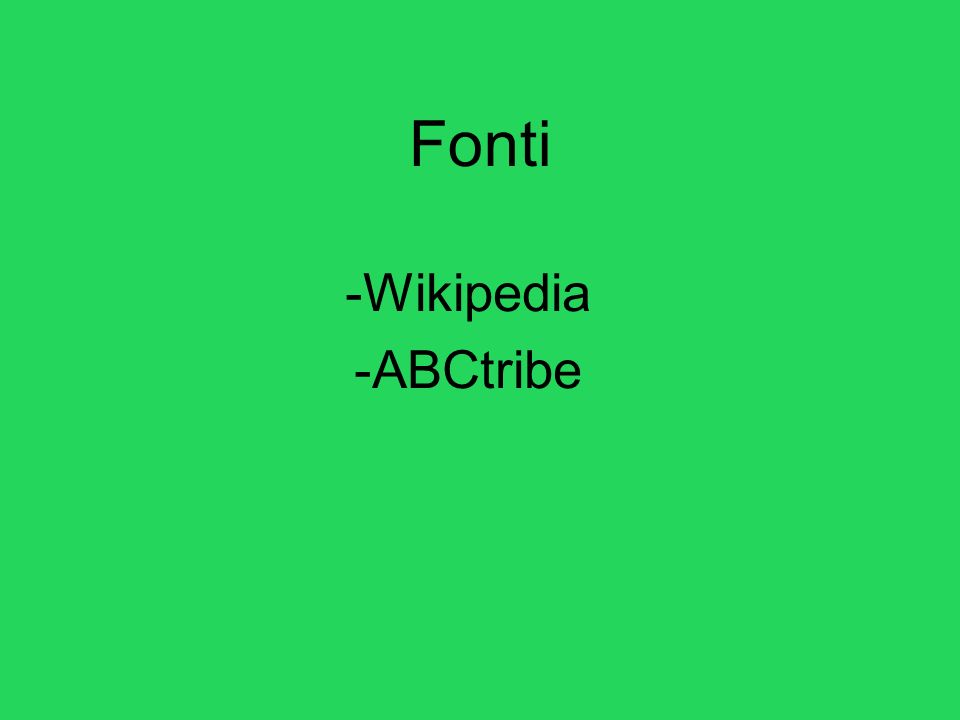 Fonti -Wikipedia -ABCtribe
