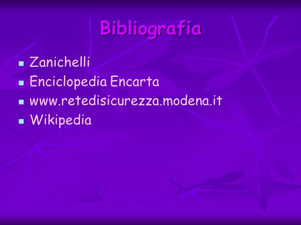 Bibliografia Zanichelli Enciclopedia Encarta