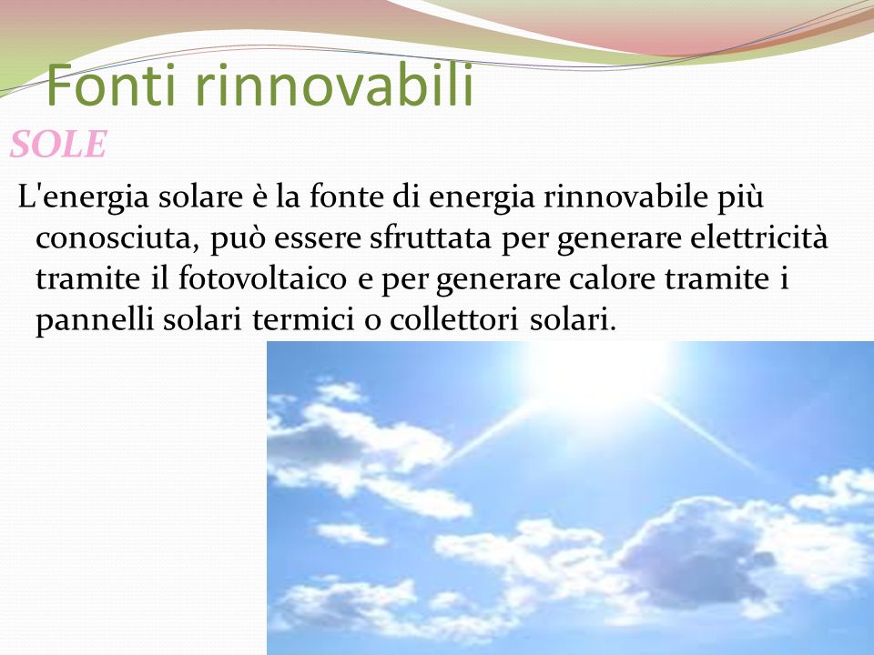 Fonti rinnovabili SOLE