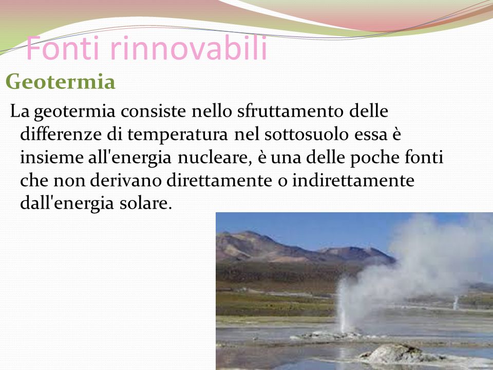 Fonti rinnovabili Geotermia