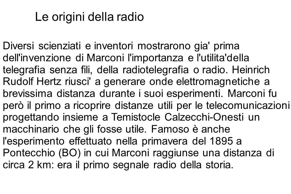 Le origini della radio