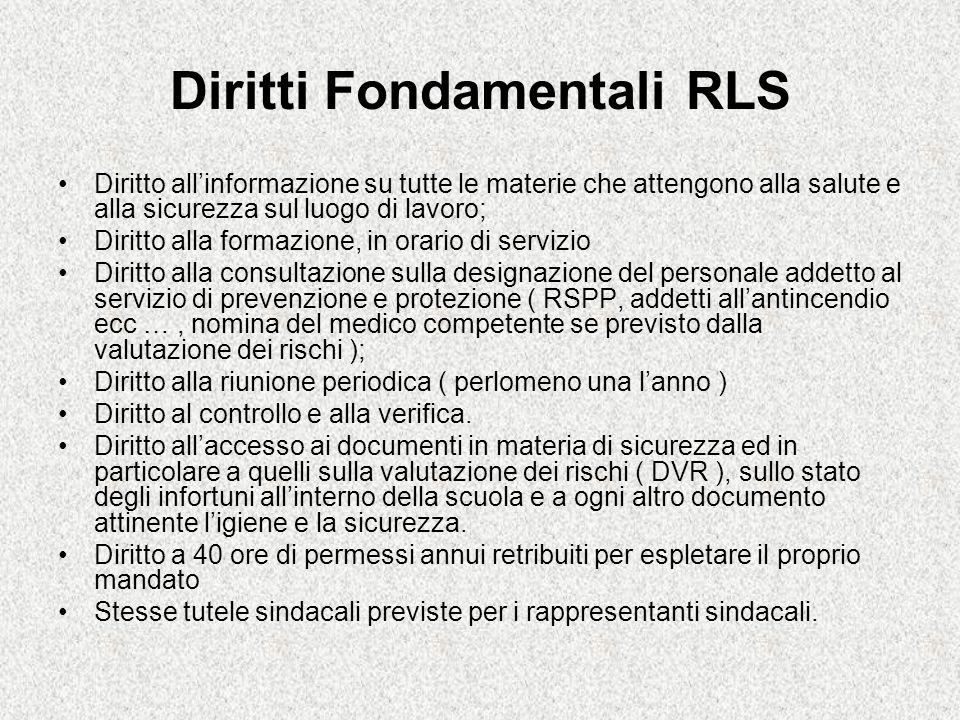 Diritti Fondamentali RLS