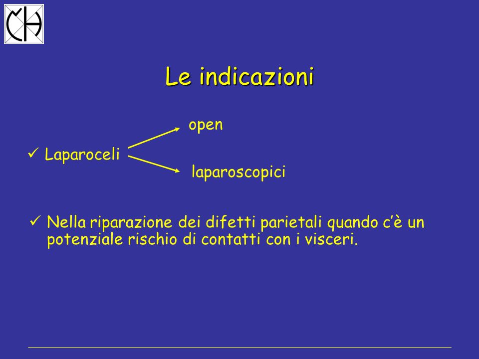 Le indicazioni open Laparoceli laparoscopici