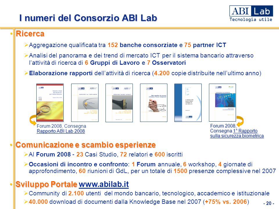 I numeri del Consorzio ABI Lab